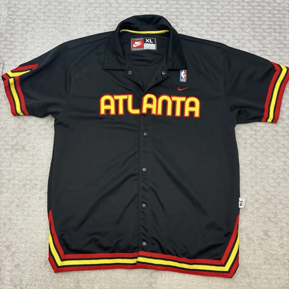 Atlanta Hawks Retro Nike Rewind NBA Basketball Warmup Shooting Shirt Jersey XL